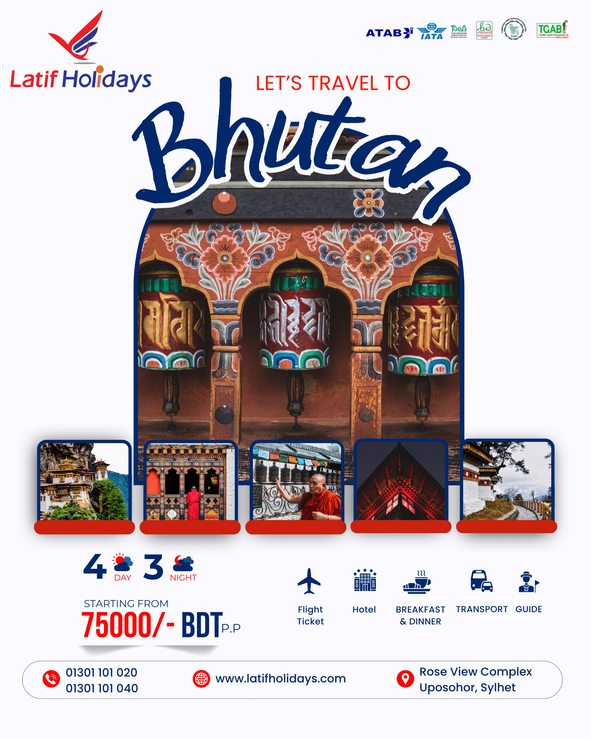 Red and White Modern Bhutan Tour scaled