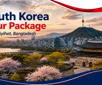 South Korea tour package from Sylhet, Bangladesh featuring Seoul skyline and N Seoul Tower