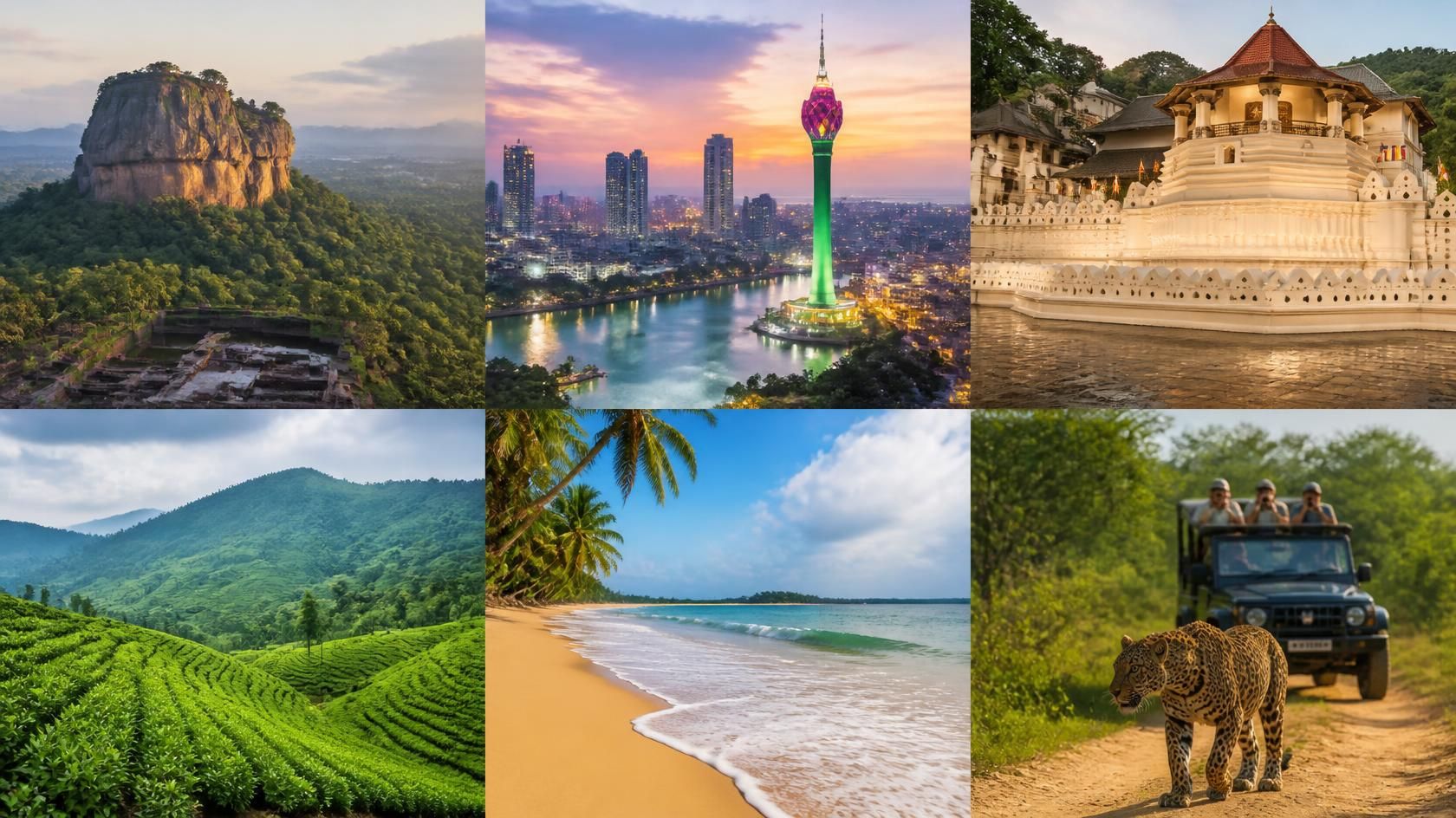 Sri Lanka Top Sri Lanka attractions including Sigiriya, Kandy, Nuwara Eliya, Bentota and Yala